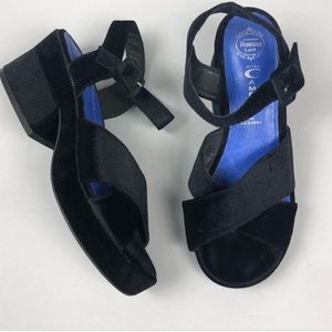 Jeffrey Campbell chunky platform velvet sandals